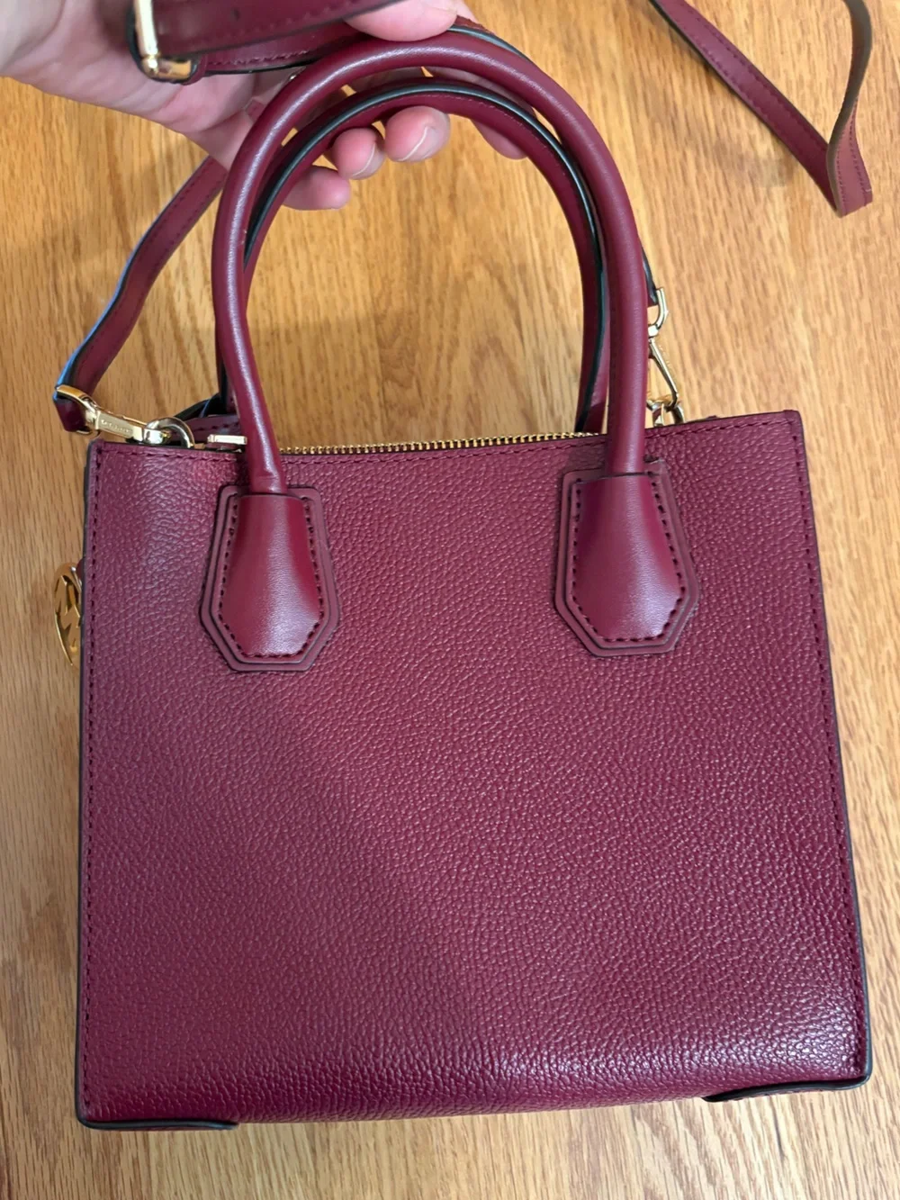 NWT Michael Kors XS Rose Gold Metallic & NWOT Burgundy Crossbody Set